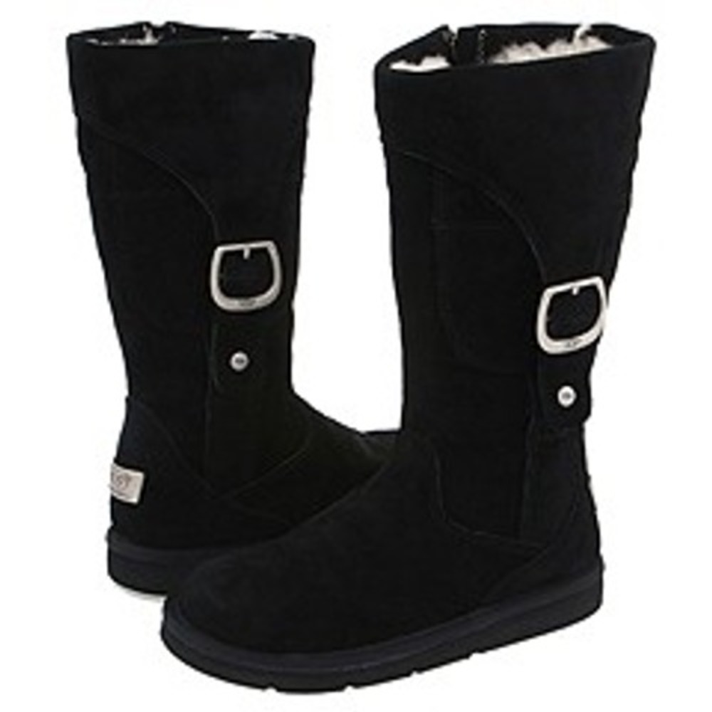 Ugg Australia Cargo III Black Suede Sheepskin Mid Calf Boots 5132 Size 5